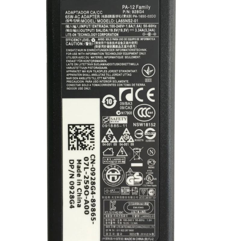 Адаптер питания переменного тока для ноутбука аккумуляторы зарядные устройства 65 Вт 19,5 В 3,34 А для Latitude E7270
